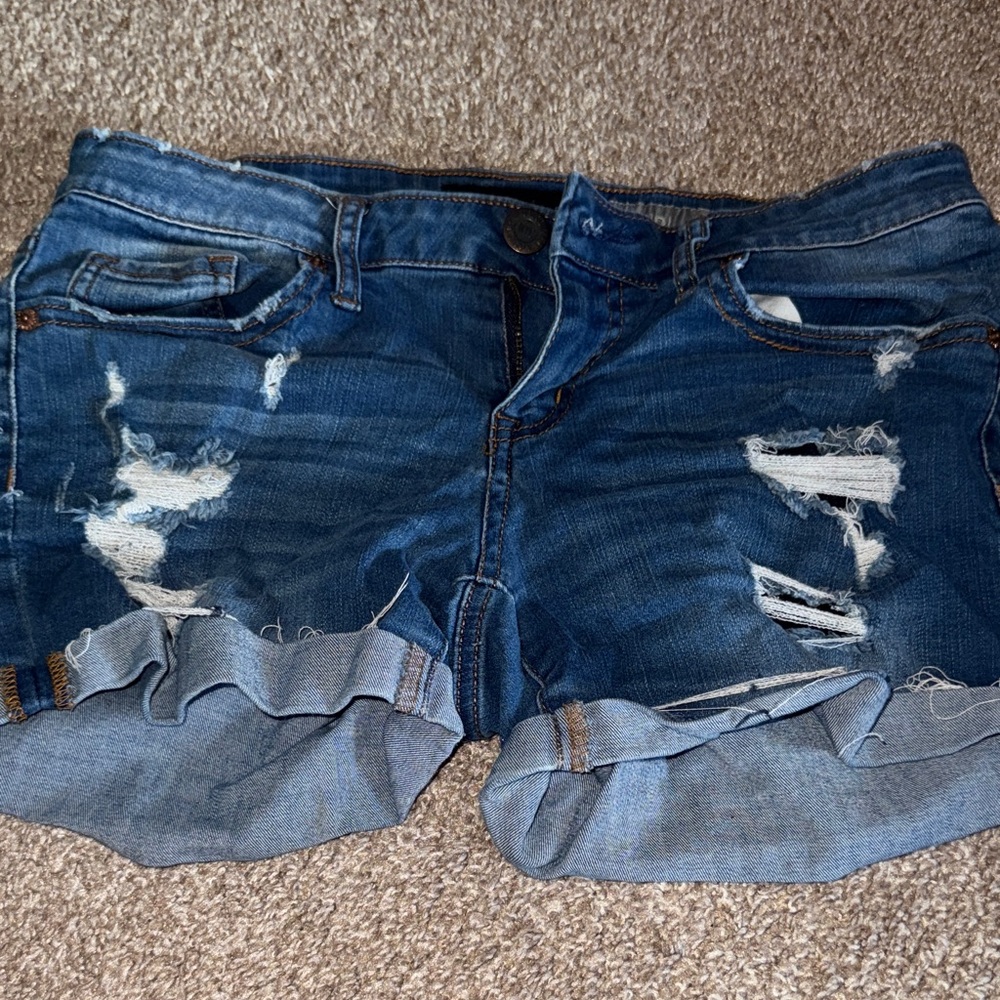 Aeropostale Ripped Blue Jean Shorts